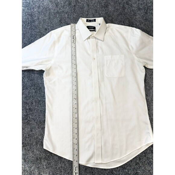 John W Nordstrom Mens Dress Shirt Size 34 35 White Cotton Long Sleeve Office - Picture 4 of 12